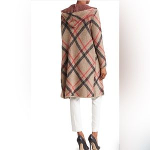 NWT Joseph A plaid hooded cardigan. Size Large